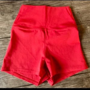 Bright Red Spandex Shorts